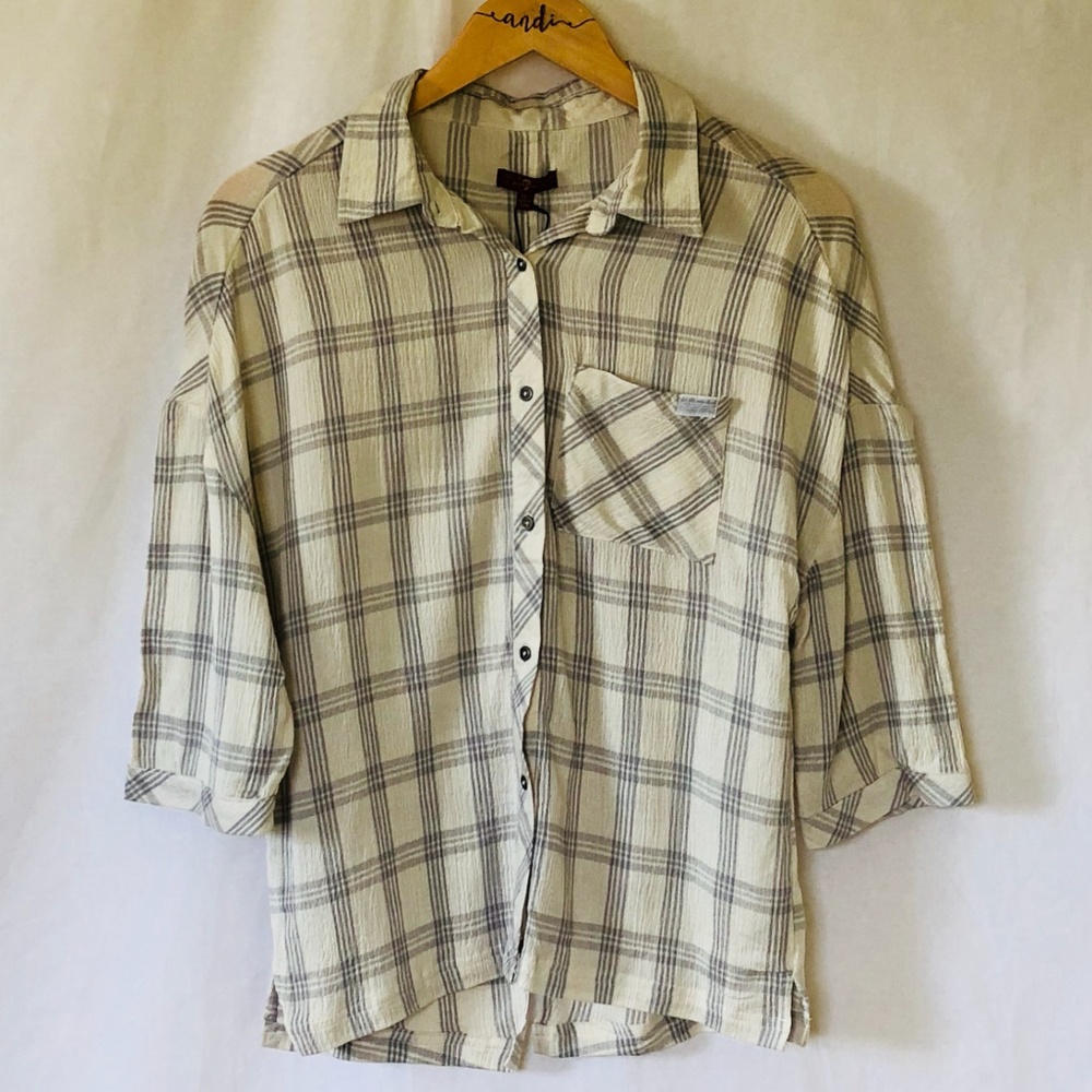 7 for All Mankind Button Down Plaid Shirt